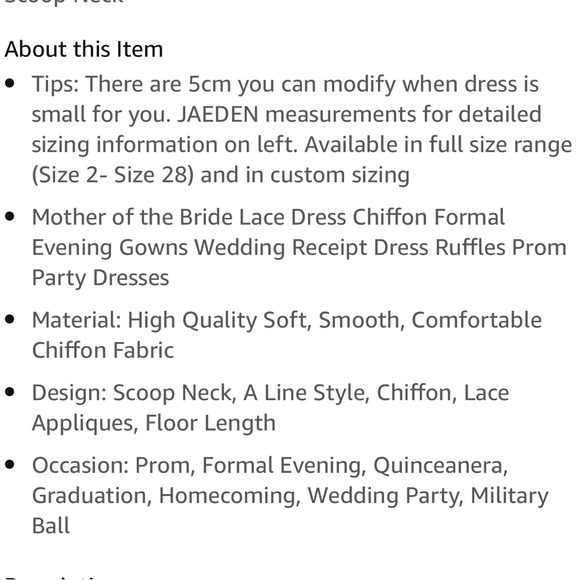 Jaeden Chiffon & Lace Formal Dress with 3/4 Sleeves in Dark Turquoise - size 14 - Picture 7 of 12